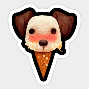 Cute Puppy IceCream Sticker